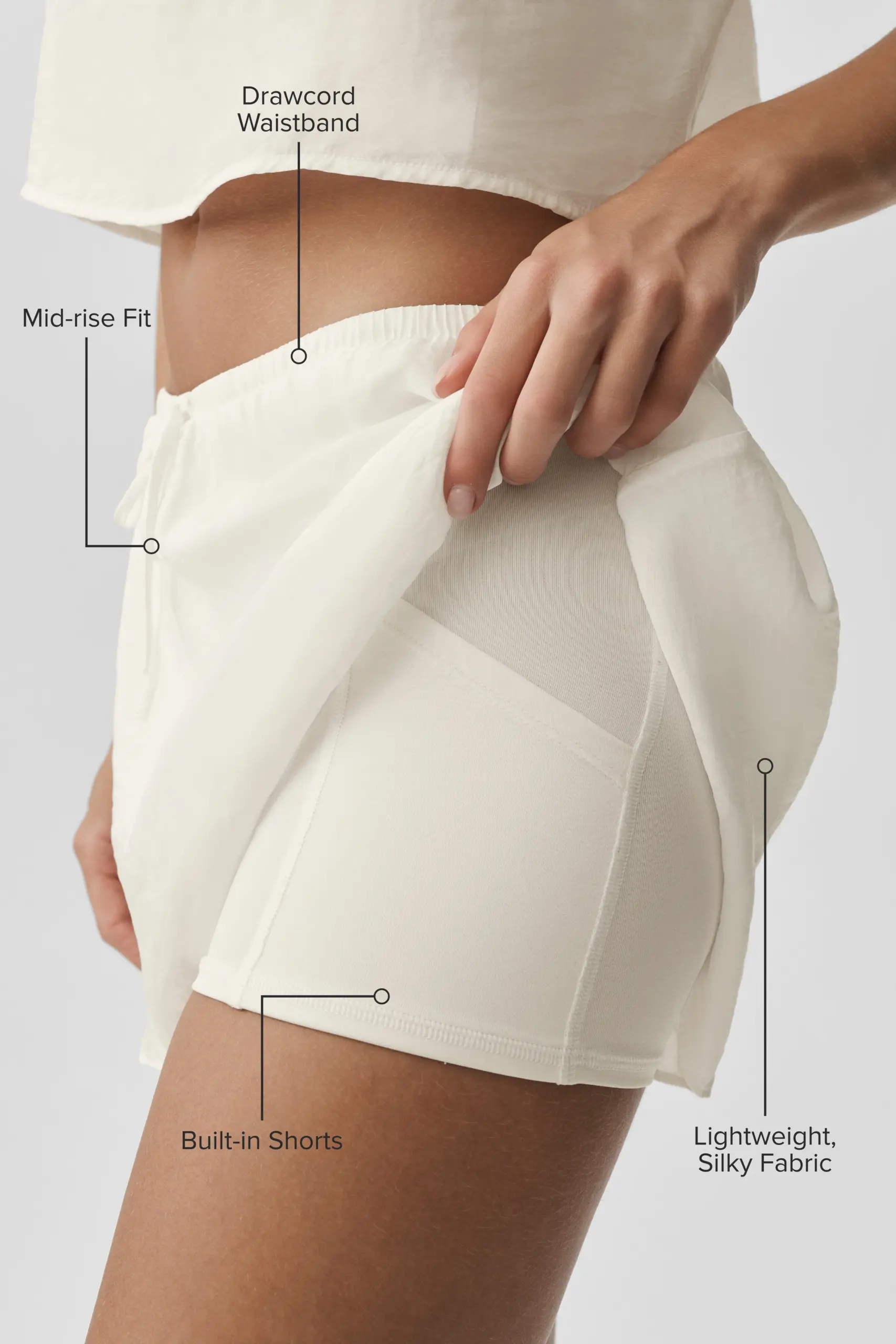 Semi-Sheer Golden Hour Tennis Skirt - Ivory - Image 2