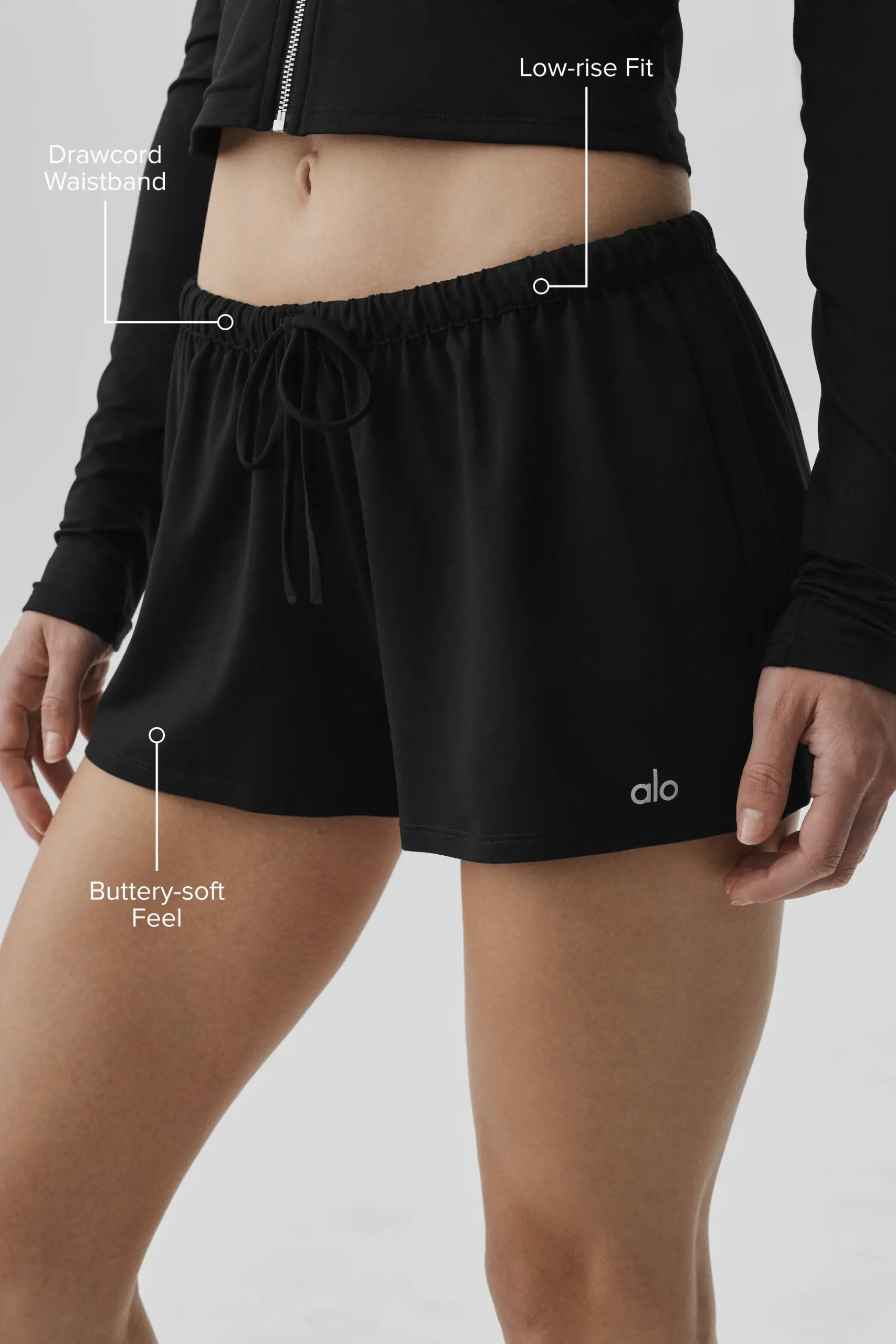 Alosoft Low-Rise Finesse Short - Black - Image 2