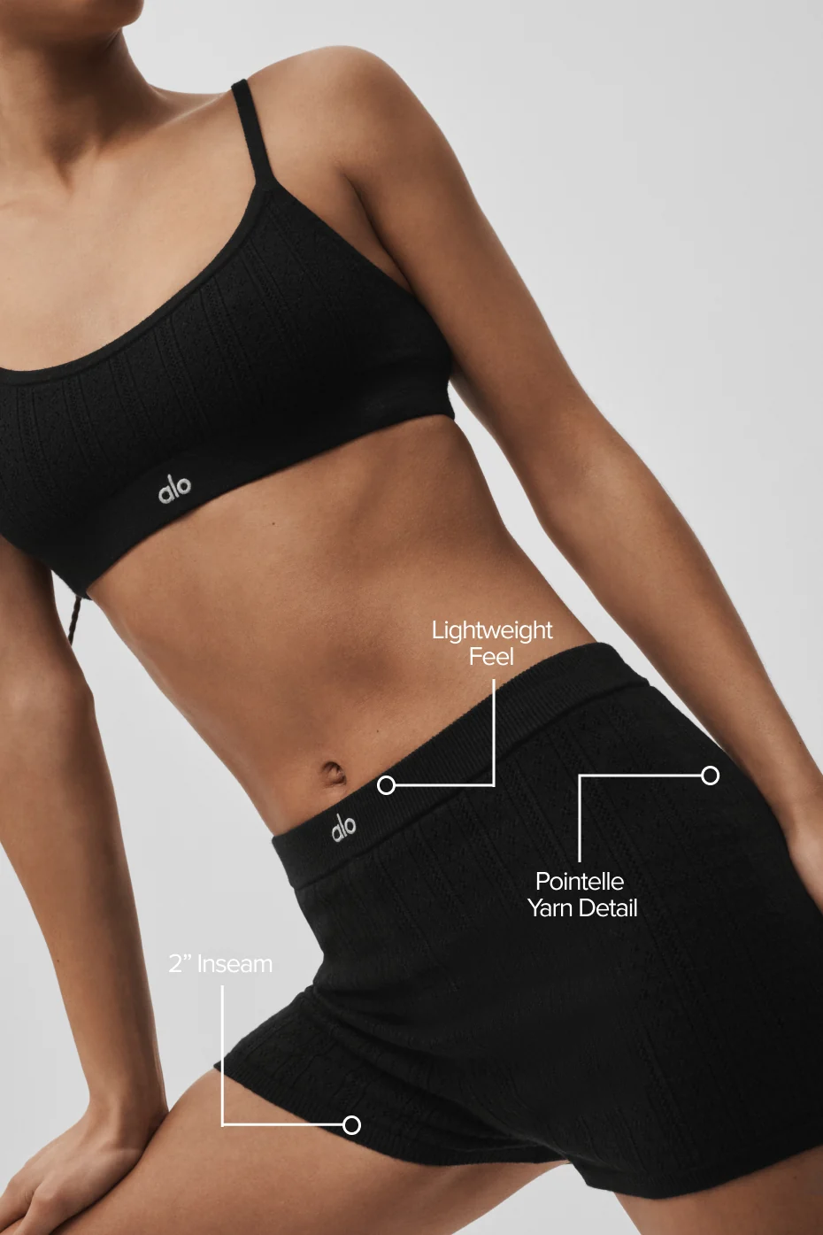 Pointelle Sweater Be Mine Hot Short - Black - Image 2