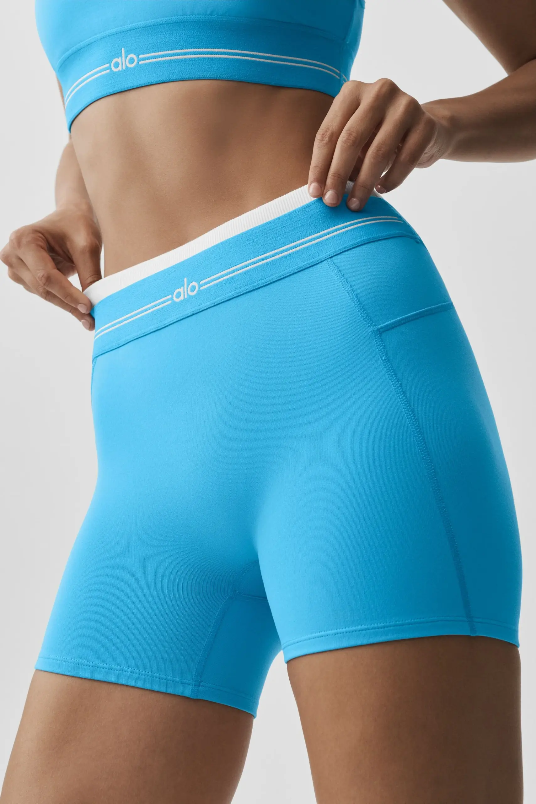 Airbrush High-Waist Better Together Short - Azure Blue/White - Image 3