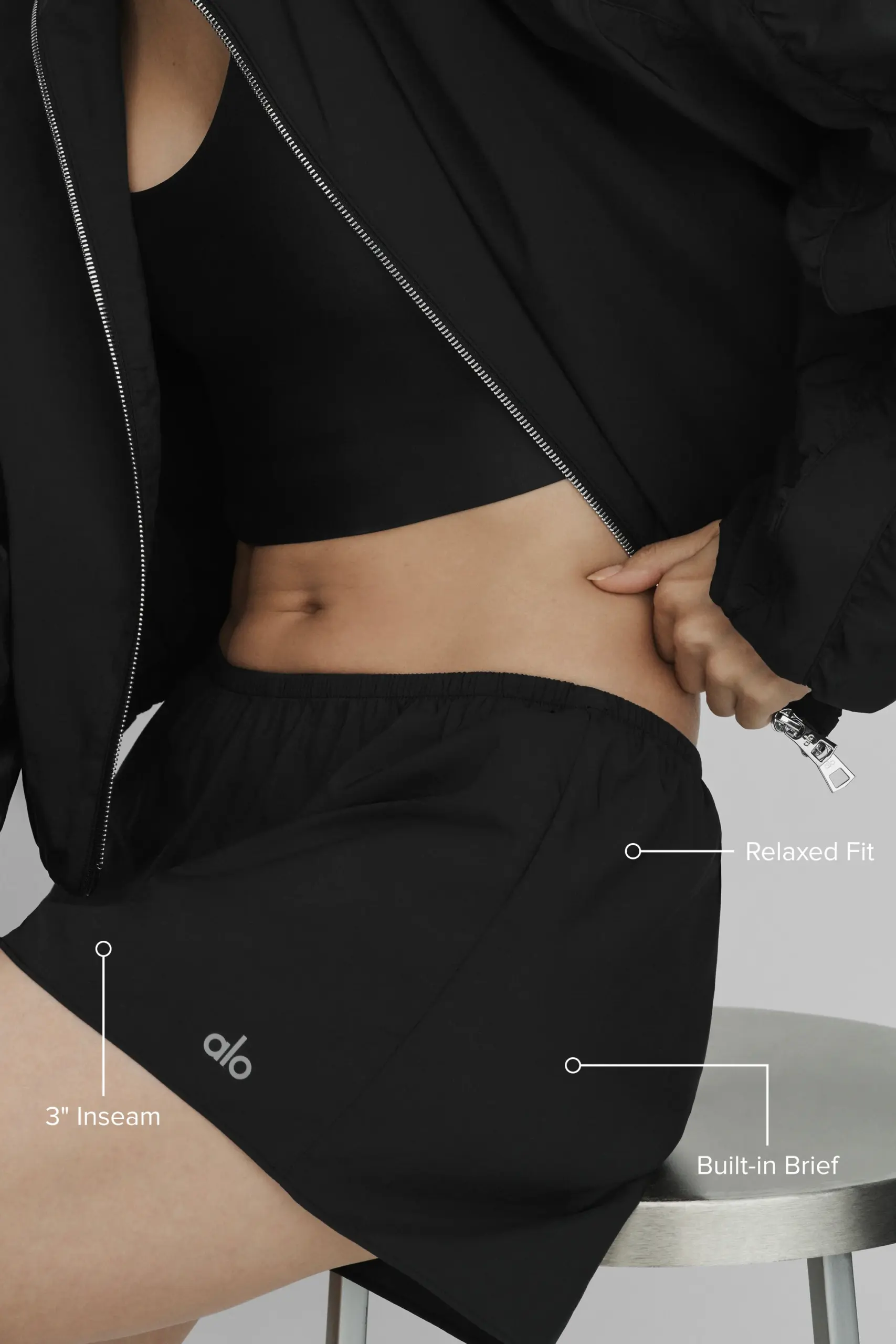High-Waist Prismatic Short - Black - Image 2