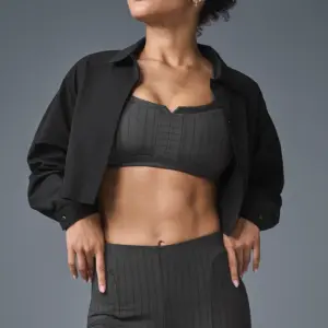 Cropped Take Me Out Button Up - Black