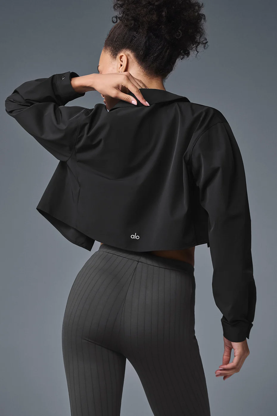 Cropped Take Me Out Button Up - Black - Image 2