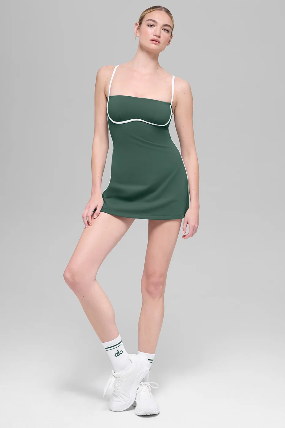 Airbrush Streamlined Dress - Clover Green/White - Image 5
