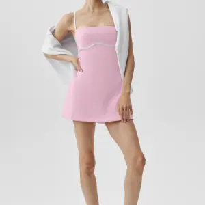 Airbrush Streamlined Dress - Pink Marshmallow/White