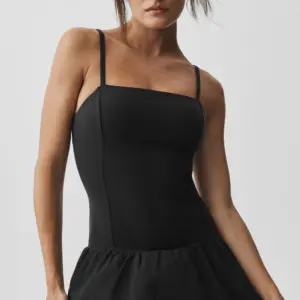 Airbrush Love Match Tennis Dress - Black