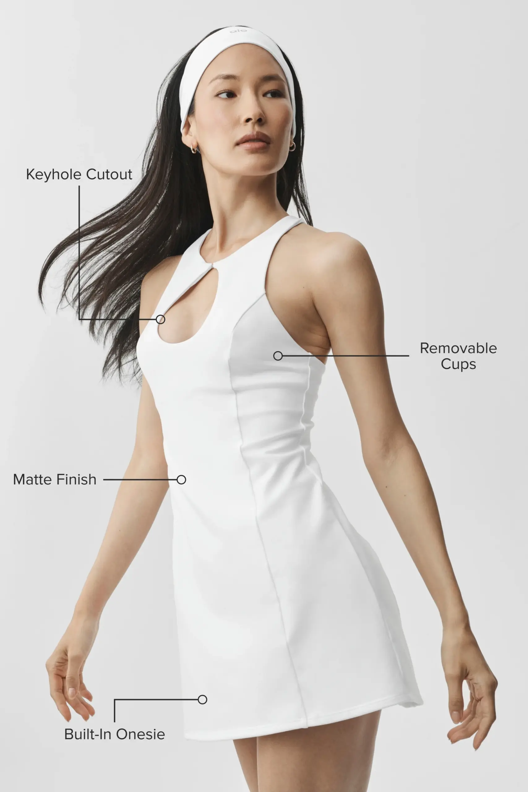 Airbrush Lock In Tennis Dress - White - Image 2
