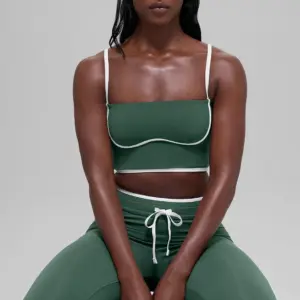 Airbrush Streamlined Bra Tank - Clover Green/White