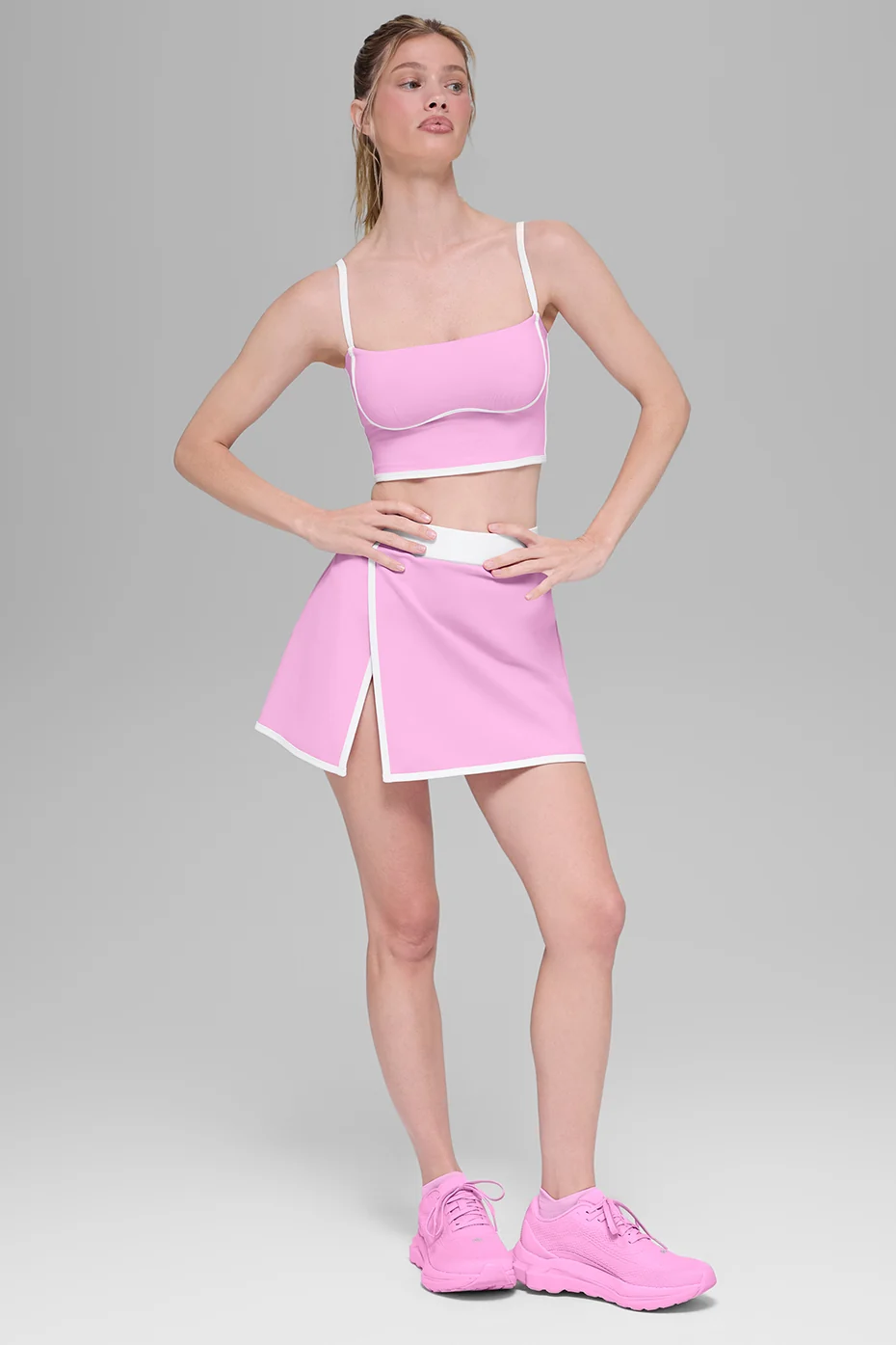 Airbrush Streamlined Bra Tank - Candy Heart Pink/White - Image 4