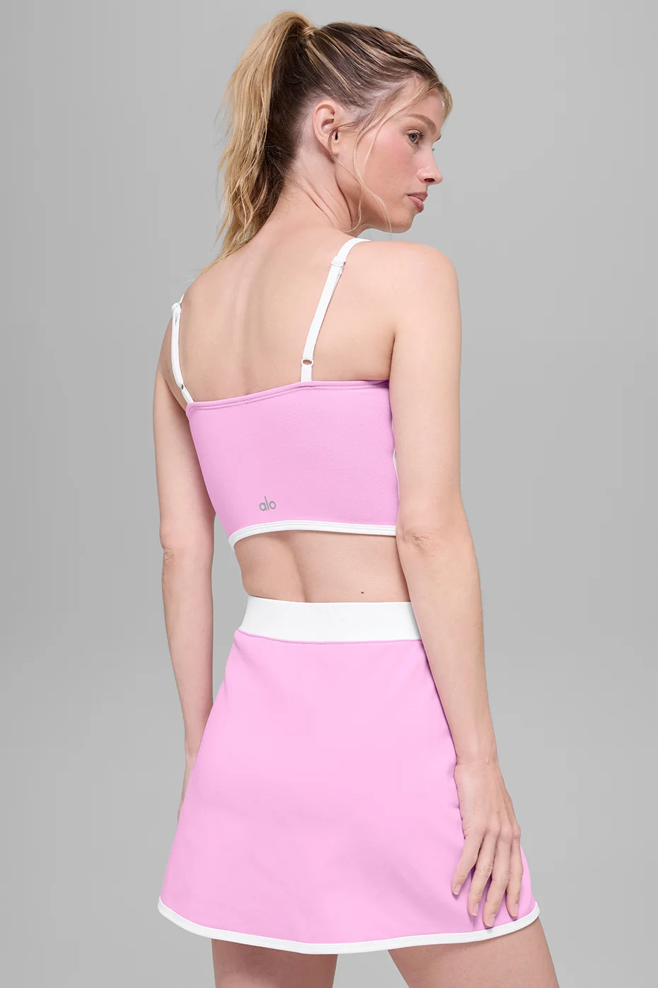 Airbrush Streamlined Bra Tank - Candy Heart Pink/White - Image 2