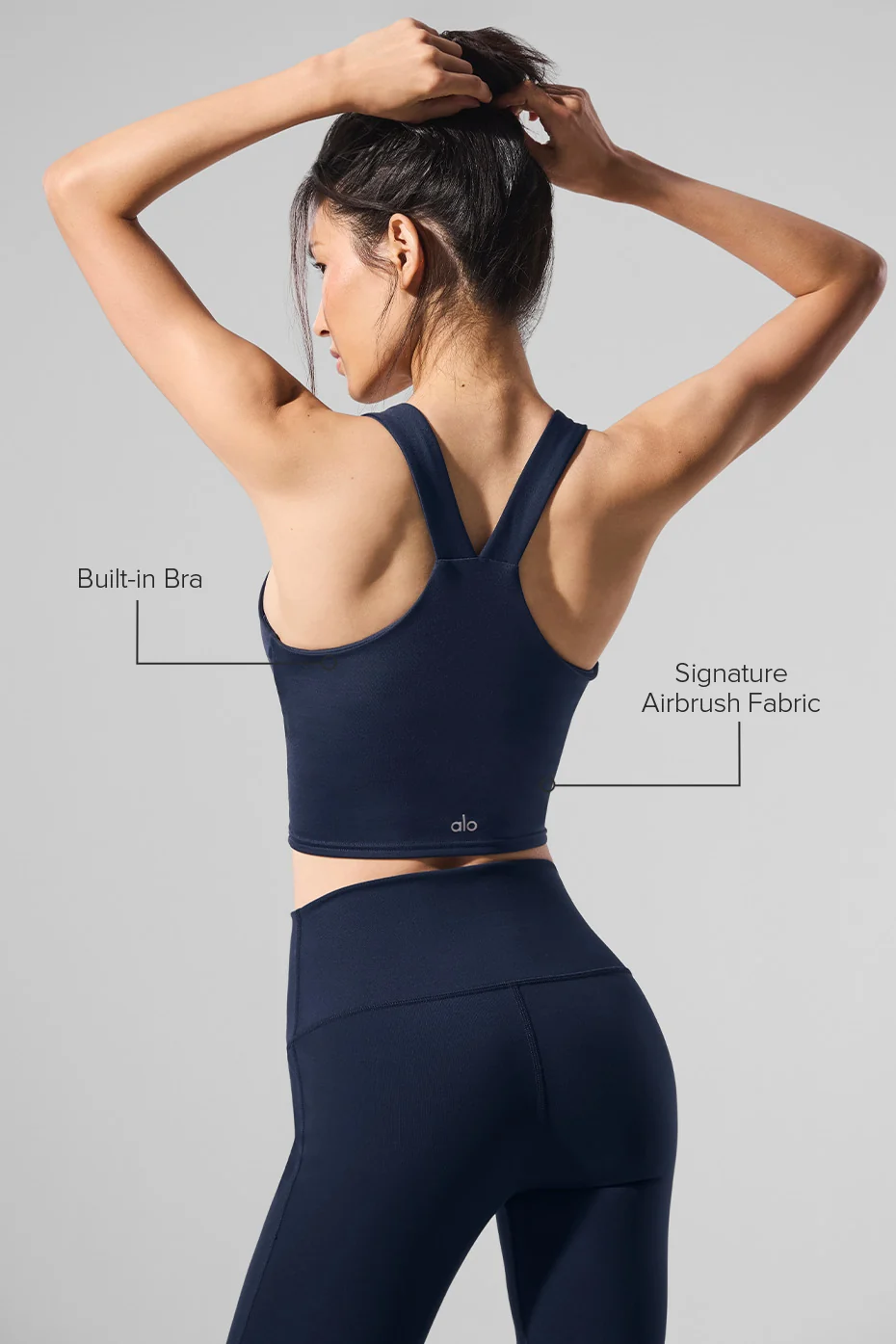 Airbrush Real Bra Tank - Navy - Image 2