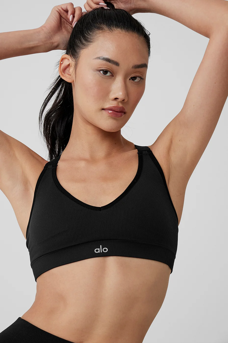 Seamless Ribbed Favorite Bra - Black - Image 4