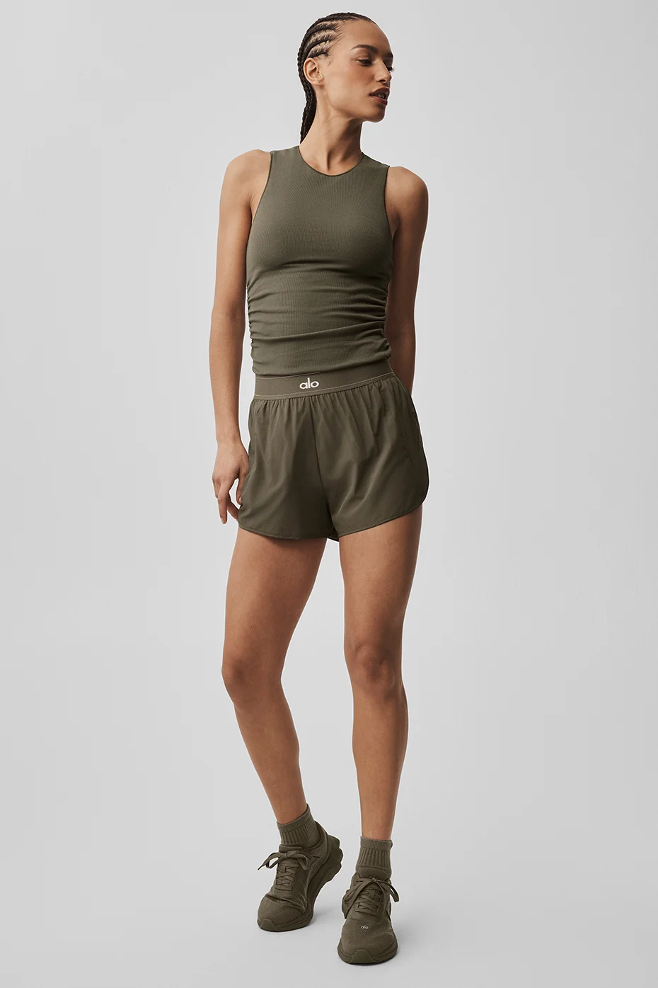 Ribbed En Pointe Tank - Olive Tree - Image 5