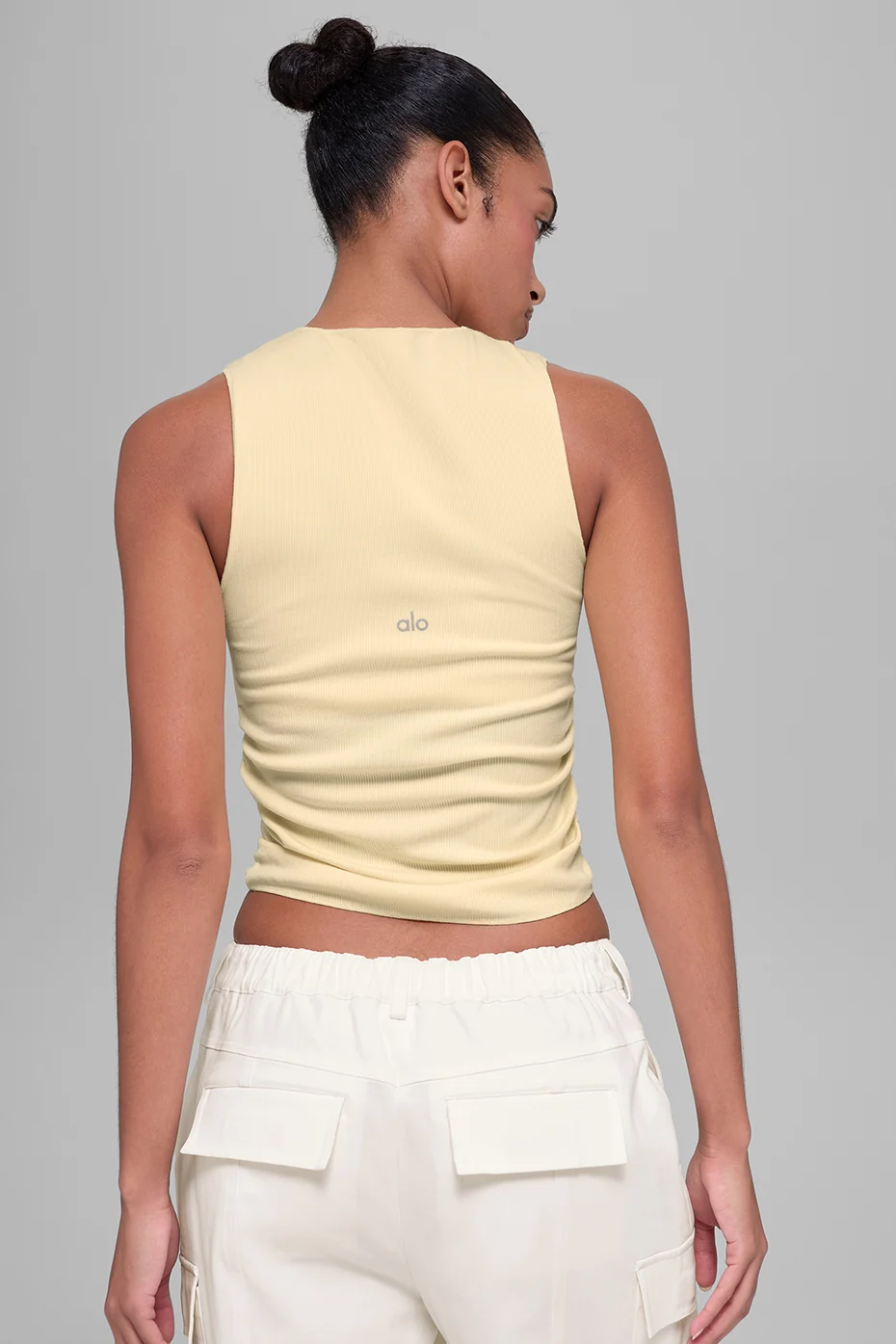 Ribbed En Pointe Tank - Candlelight Yellow - Image 2