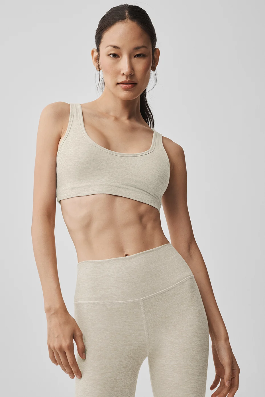 Alosoft Center Stage Bra - Oatmeal Heather - Image 4