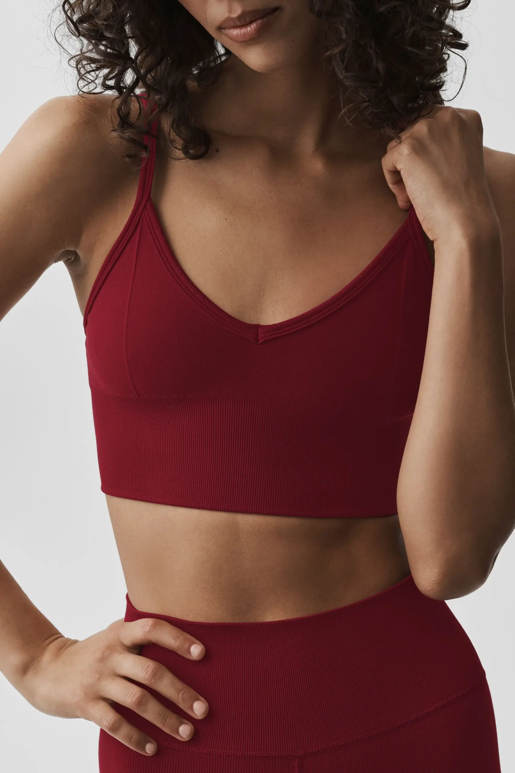 Seamless Modal Ribbed Delight Bralette - Summer Romance Red - Image 4