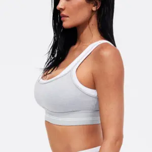 Alosoft Better Together Bra - Athletic Heather Grey/White
