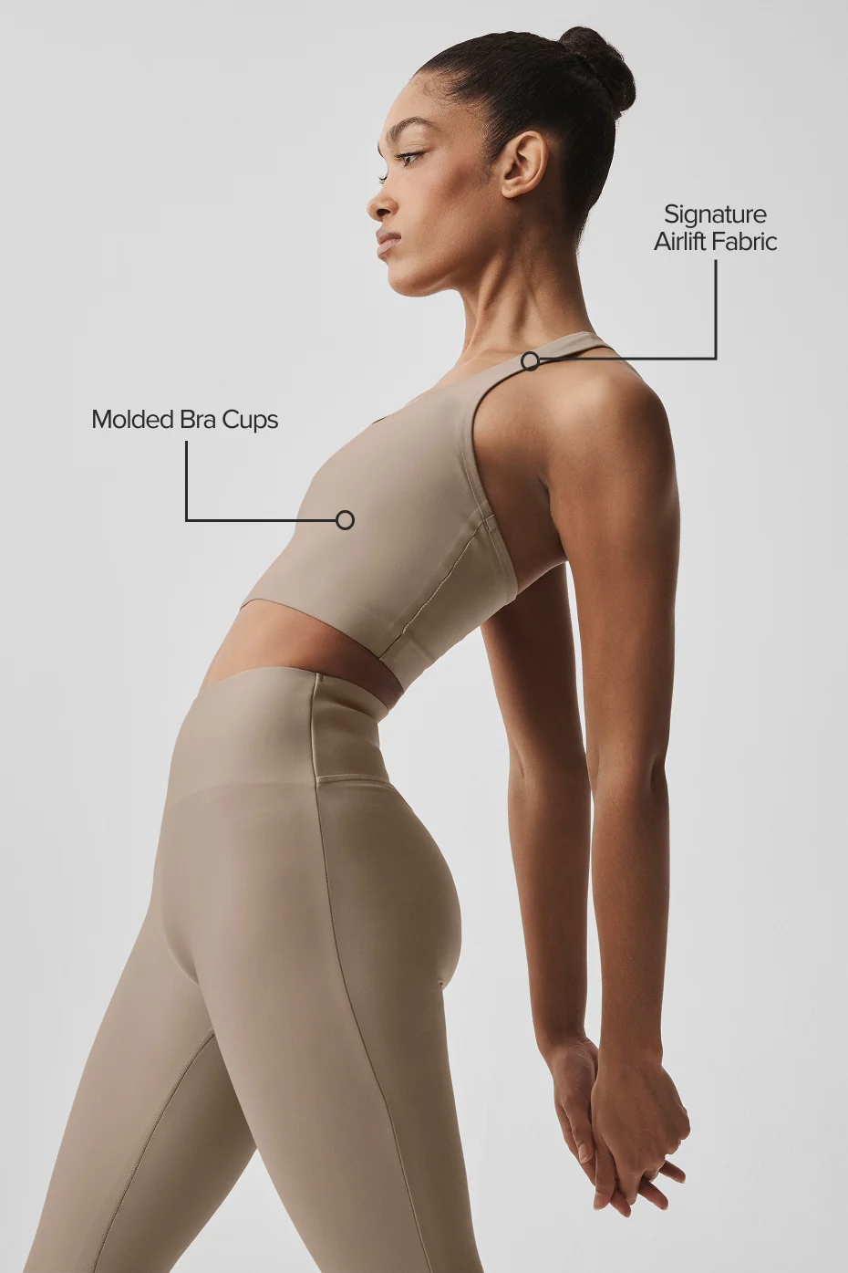 Airlift Super Sleek Bra Tank - Gravel - Image 2