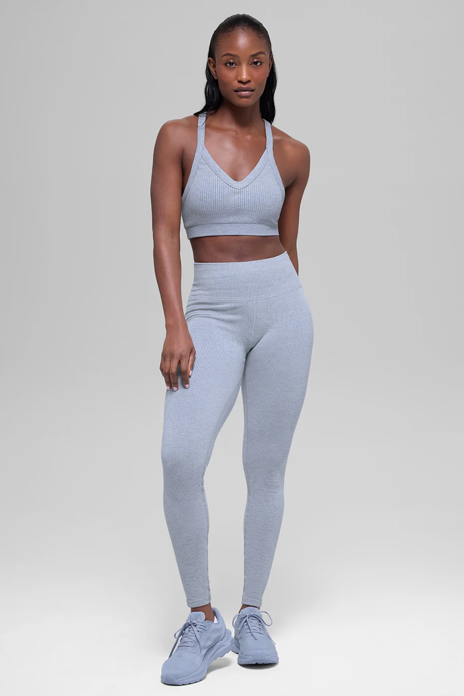 Seamless Two Tone Rib Bra - Winter Frost Heather - Image 5