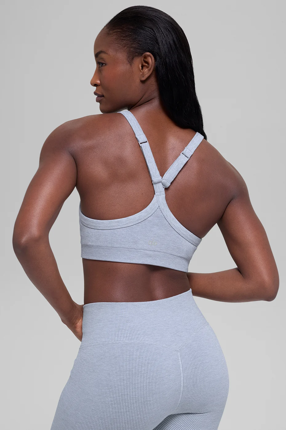 Seamless Two Tone Rib Bra - Winter Frost Heather - Image 3