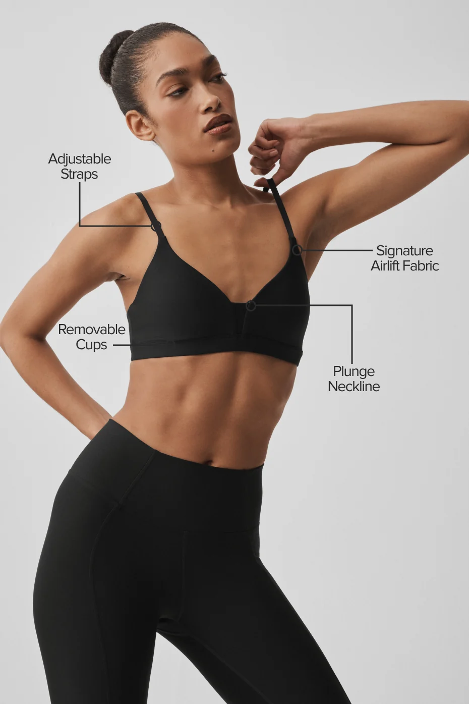 Airlift Fine Line Bra - Black - Image 2