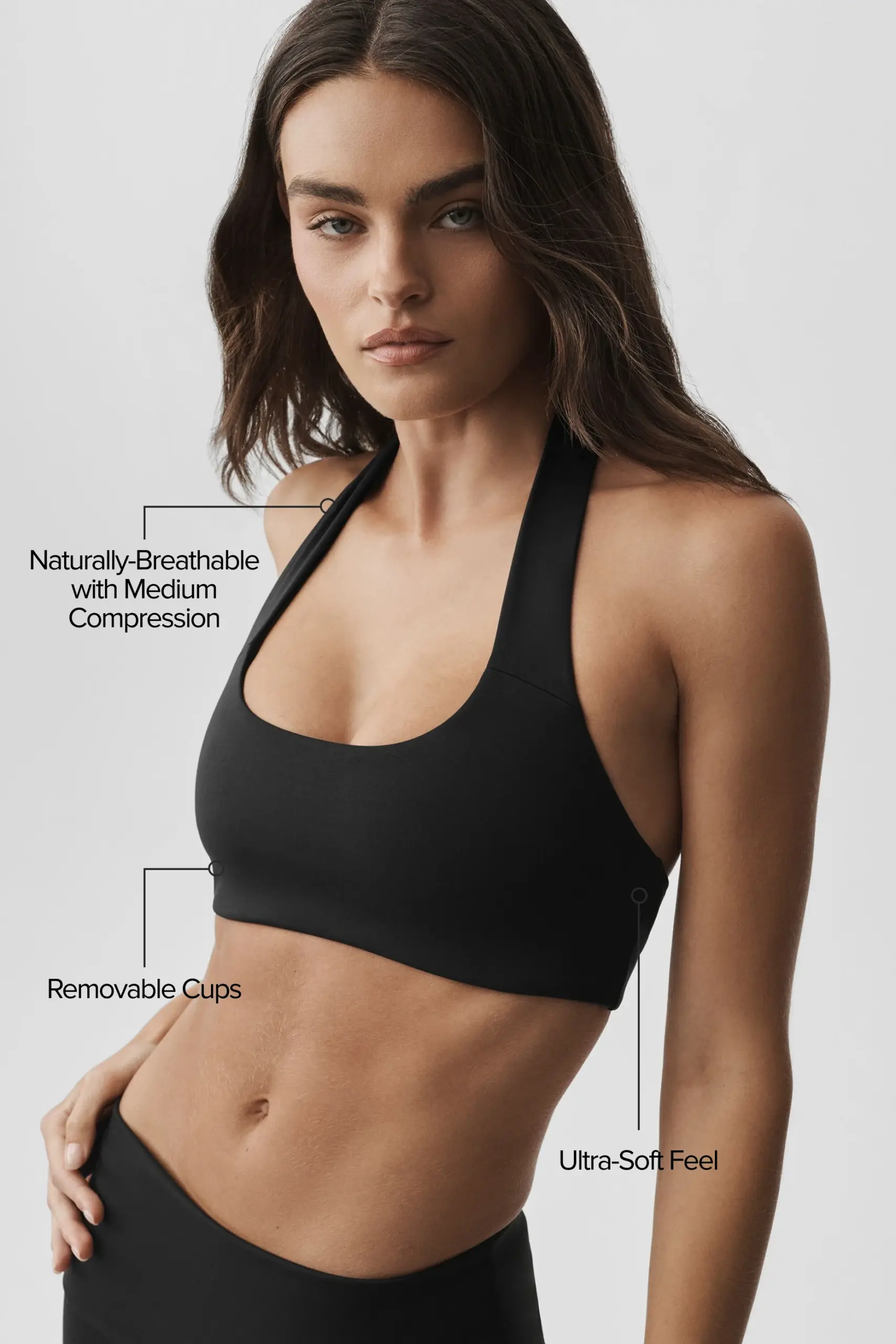 ALO Softsculpt Feel The Heat Halter Bra - Black - Image 2