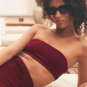 Airbrush Bandeau Bra - Summer Romance Red