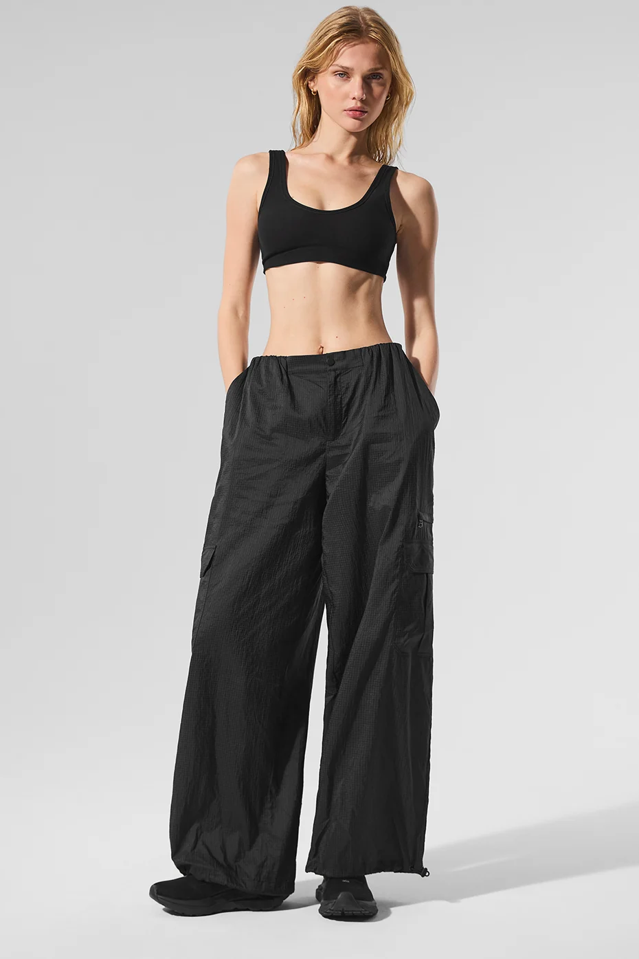 Sheer Game Time Wide Leg Jogger - Black - Image 4