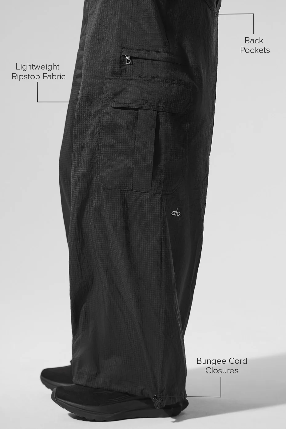 Sheer Game Time Wide Leg Jogger - Black - Image 2